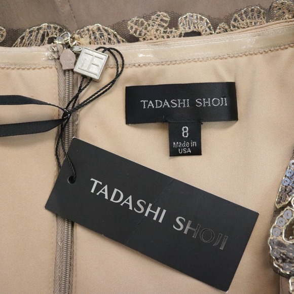 NWT Tadashi Shoji Mah Off-Shoulder Spiral Flounce Gown 8 Maxi Dress ATV19272L - Picture 8 of 11